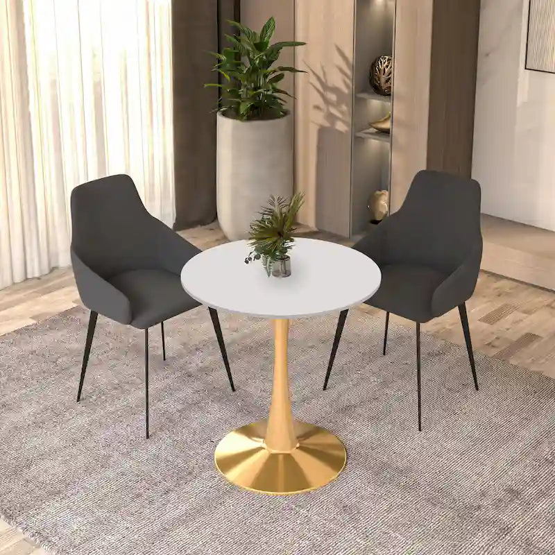 Table à manger ronde Bristol 24" pour 4 – Table de cuisine moderne avec plateau en bois et piètement en métal