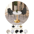 Table à manger ronde Bristol 24" pour 4 – Table de cuisine moderne avec plateau en bois et piètement en métal