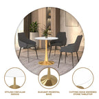 Table à manger ronde Bristol 24" pour 4 – Table de cuisine moderne avec plateau en bois et piètement en métal