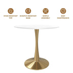 Table à manger ronde Bristol 24" pour 4 – Table de cuisine moderne avec plateau en bois et piètement en métal