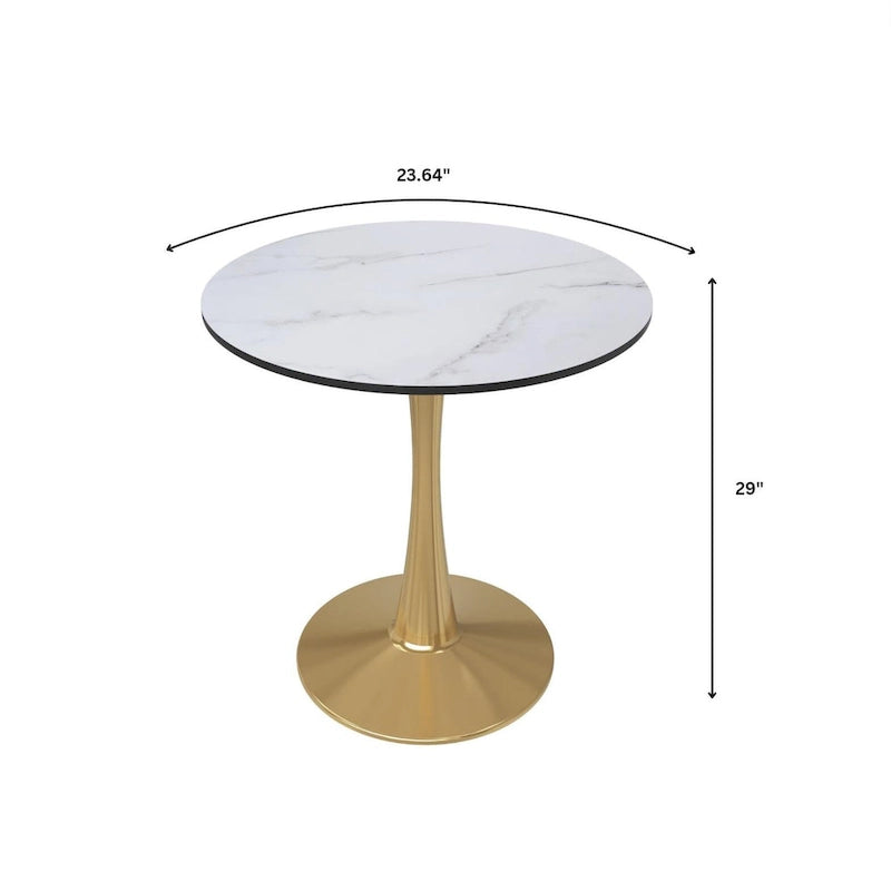 Table à manger ronde Bristol 24" pour 4 – Table de cuisine moderne avec plateau en bois et piètement en métal