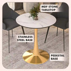 Table à manger ronde Bristol 24" pour 4 – Table de cuisine moderne avec plateau en bois et piètement en métal
