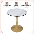 Table à manger ronde Bristol 24" pour 4 – Table de cuisine moderne avec plateau en bois et piètement en métal
