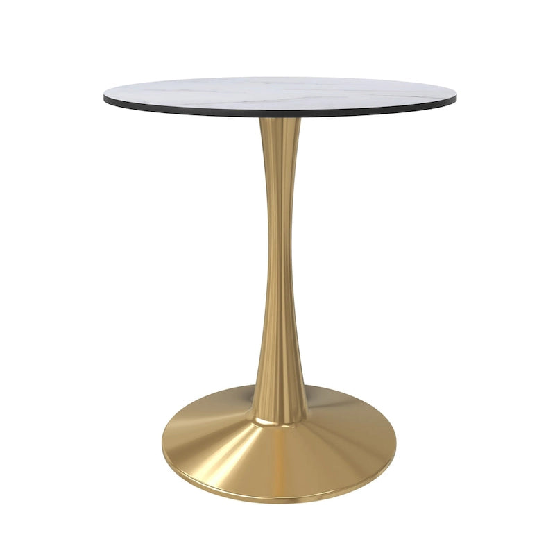 Table à manger ronde Bristol 24" pour 4 – Table de cuisine moderne avec plateau en bois et piètement en métal