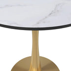 Table à manger ronde Bristol 24" pour 4 – Table de cuisine moderne avec plateau en bois et piètement en métal