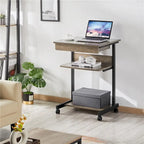 Bureau informatique roulant avec tiroir et étagère – Table de plateau mobile pour le bureau à domicile