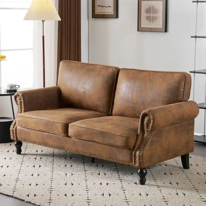 673231 Canapé double rembourré Mid-Century pour l'intérieur
