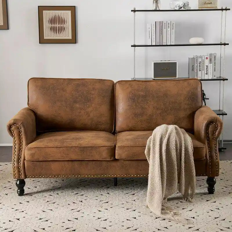 673231 Canapé double rembourré Mid-Century pour l'intérieur