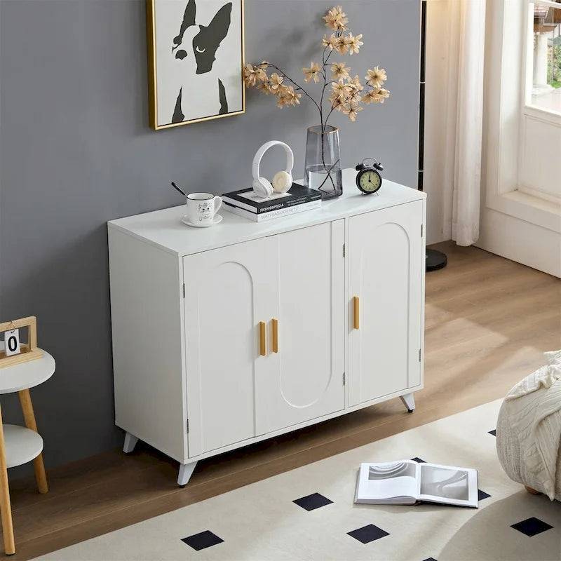 Buffet 3 Portes avec Étagères Réglables
